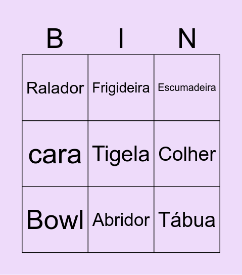 Chá de Cozinha Josi Bingo Card
