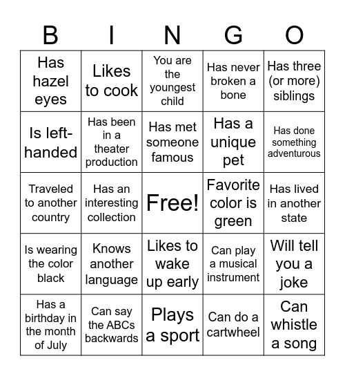 Mr. West's Bingo Card