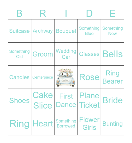 Bridal Bingo Card