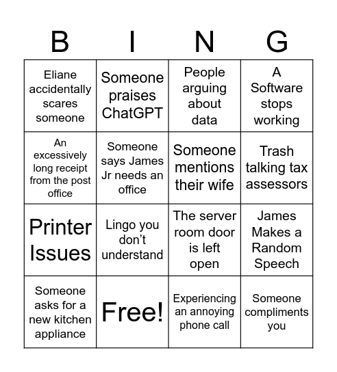 Aventine Bingo Card