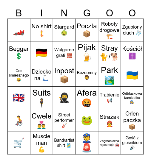 City bingo Card
