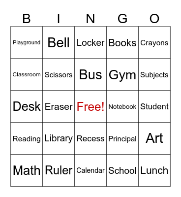 Mission Control Back to School Bingo Card