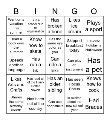 Find a Person Who... Bingo Card
