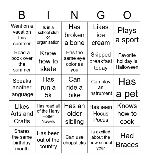 Find a Person Who... Bingo Card