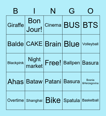 Rose Bingo Card