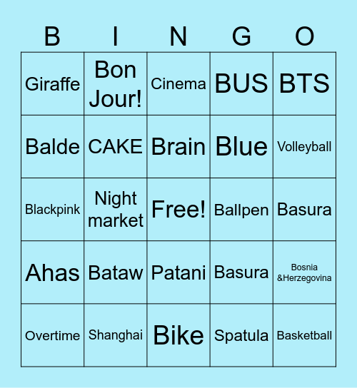 Rose Bingo Card