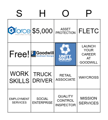 GOODWILL SEGA Bingo Card