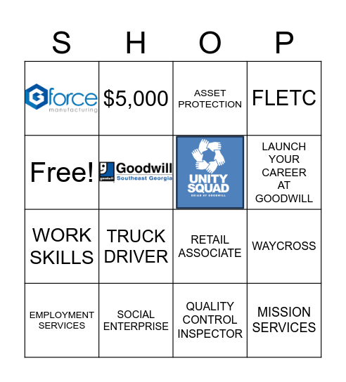 GOODWILL SEGA Bingo Card