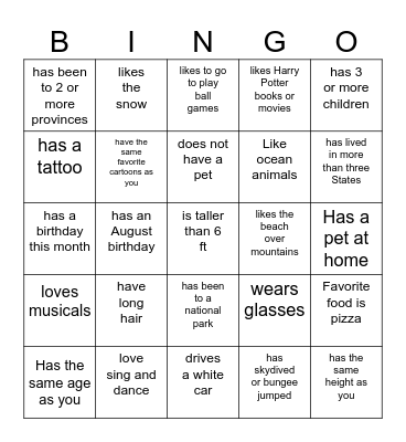 Find Someone Who... Bingo Card