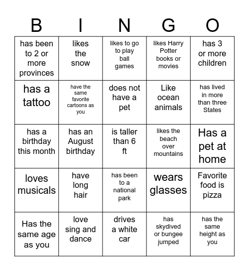Find Someone Who... Bingo Card