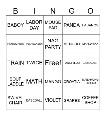 ELA GANDA Bingo Card