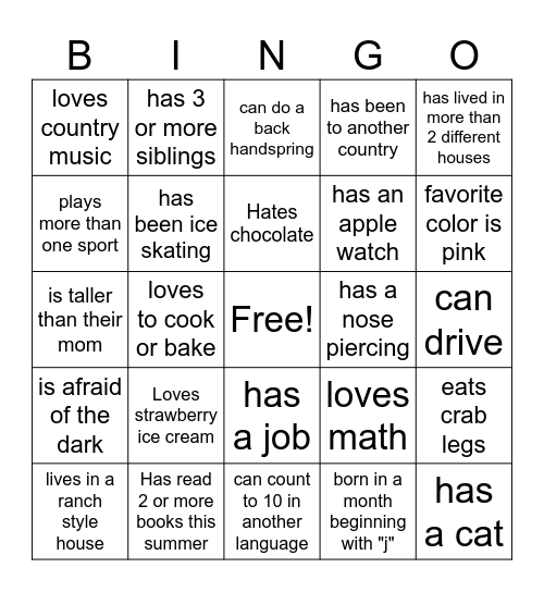 Volleyball 2025 Bingo Card