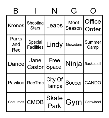 Staff Bingo Card