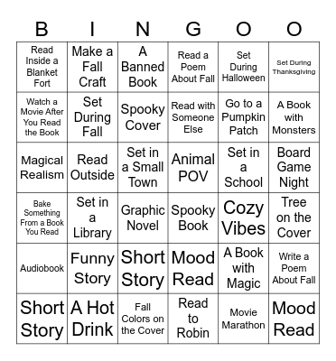 Fall Book Bingo Card