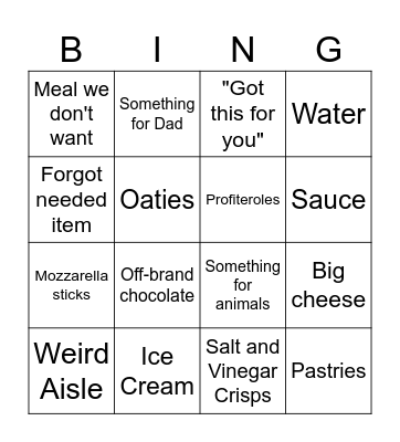 Lidl Bingo Card