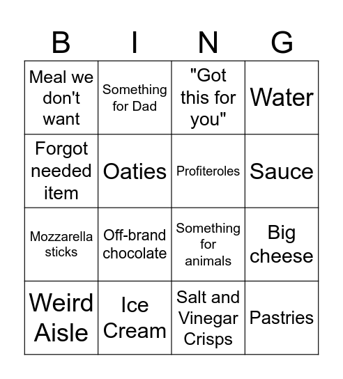Lidl Bingo Card
