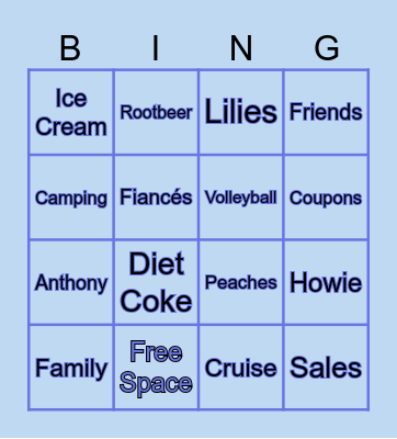 Bridal Bingo Card