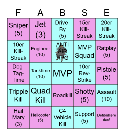 Battlefield Bingo - BB Bingo Card