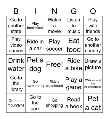 Back to School BINGO Card