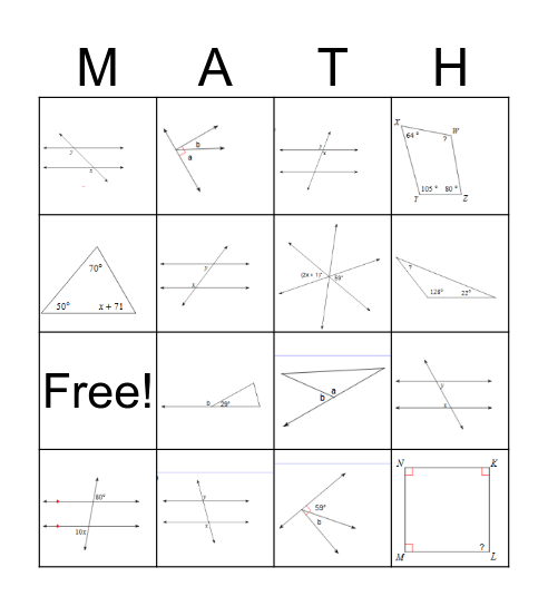 ANGLE Bingo Card