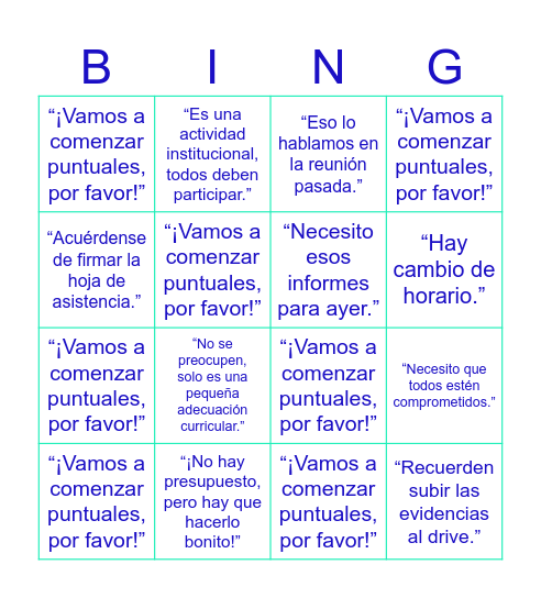 BINGO Card