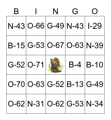 Hoedown Bingo Card