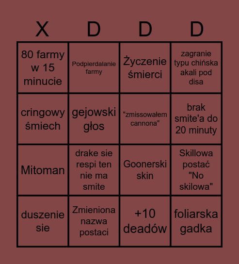 Bingo Miverowskie Bingo Card