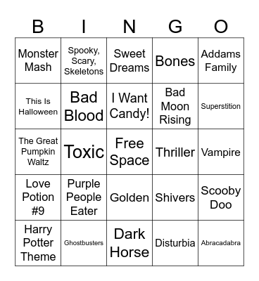 Halloween Bingo Card