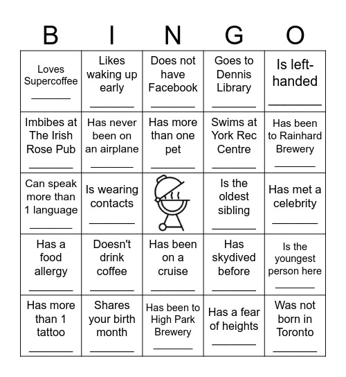 Find the Guest Bingo Card