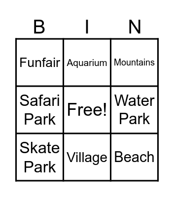 Fun in Summer! Bingo Card