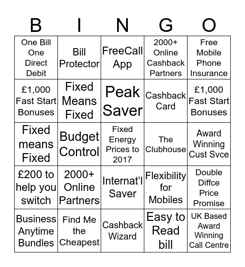 UW Discount Club & Business Benefits Bingo Card