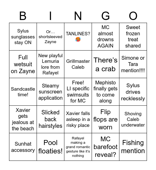LADS Summer Banner Bingo Card