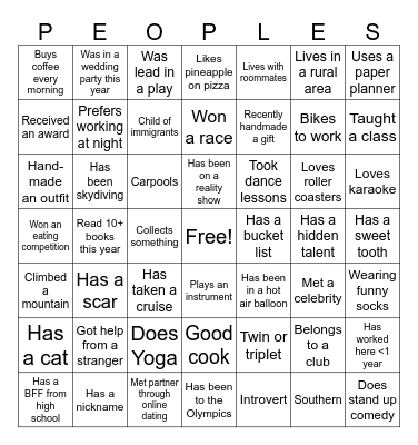 Find someone who... Bingo Card