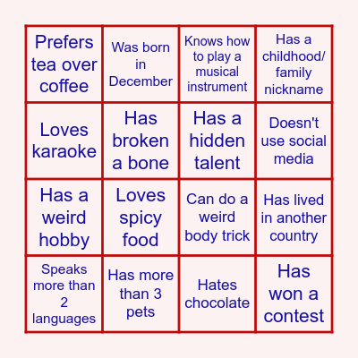 H2A Social Hour! Bingo Card