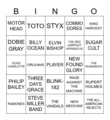 Game #1 - Let's Start a Riot on My Yacht Rock Bingo Card