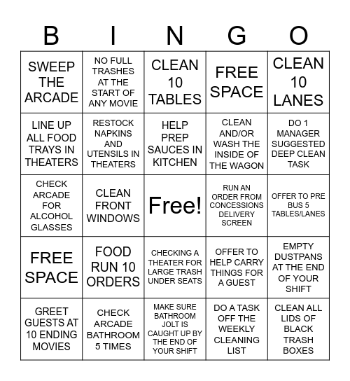 PORTER BINGO CARD Bingo Card