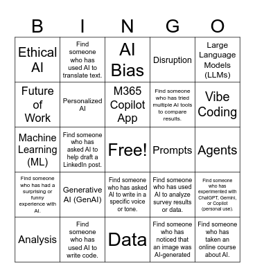 AI BINGO Card