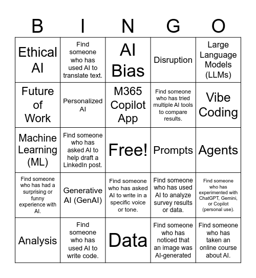 AI BINGO Card