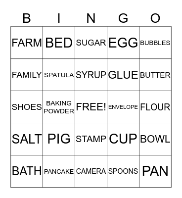 PANCAKE BINGO Card
