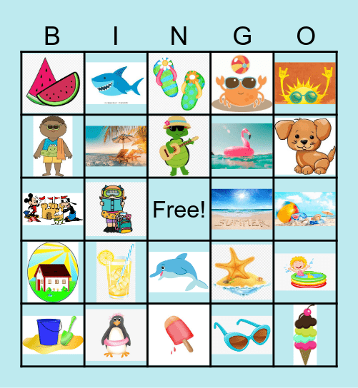 Summer Images Bingo Card