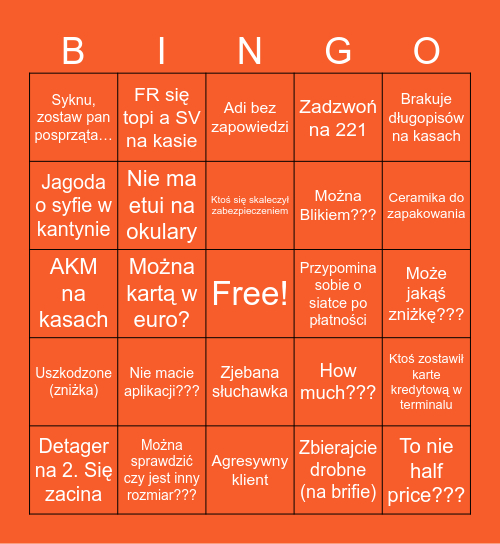 Tkmaxx Bingo Card