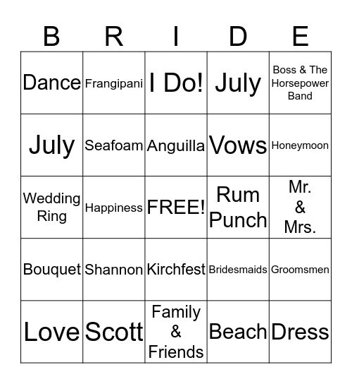 Kirchfest 2013 Bingo Card