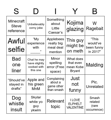 Upset Twitter Bingo Card