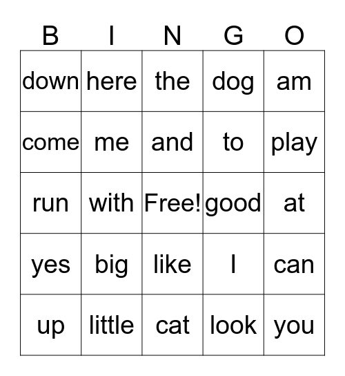 Sight Word Bingo (Story 8) Bingo Card