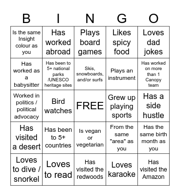 Find someone who... Bingo Card