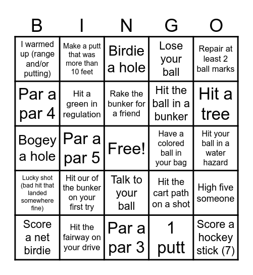 Name: Bingo Card