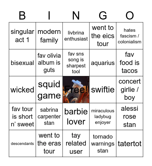 mel’s bingo Card