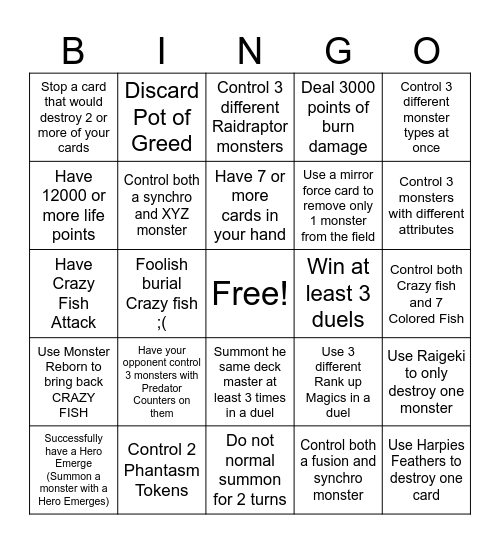 Endymion Bingo Card Bingo Card