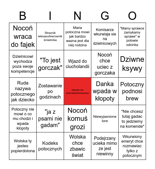 Dzielnica strachu sezon 1-2 bingo Card