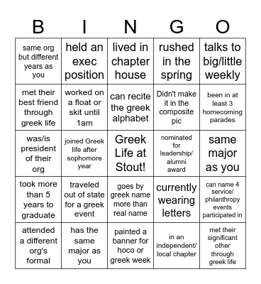Find someone who... Bingo Card